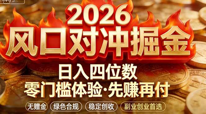 2026美金对冲套利，无赠金对冲策略保驾护航，低门槛易上手实操。单人单日收益2000+-网创百晓生