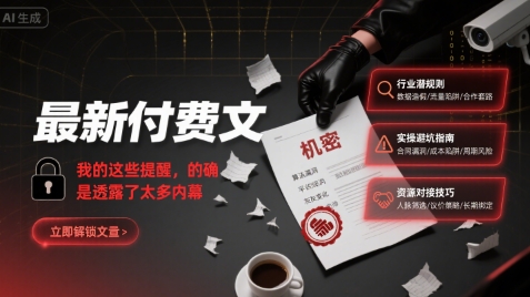 最新付费文：我的这些提醒，的确是透露了太多内幕-网创百晓生