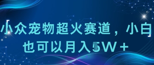 小众宠物超火赛道,小白也可以月入1w+-网创百晓生