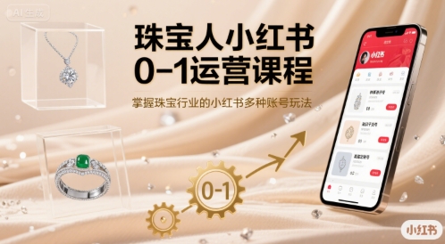 珠宝人小红书0-1运营课程，掌握珠宝行业的小红书多种账号玩法-网创百晓生
