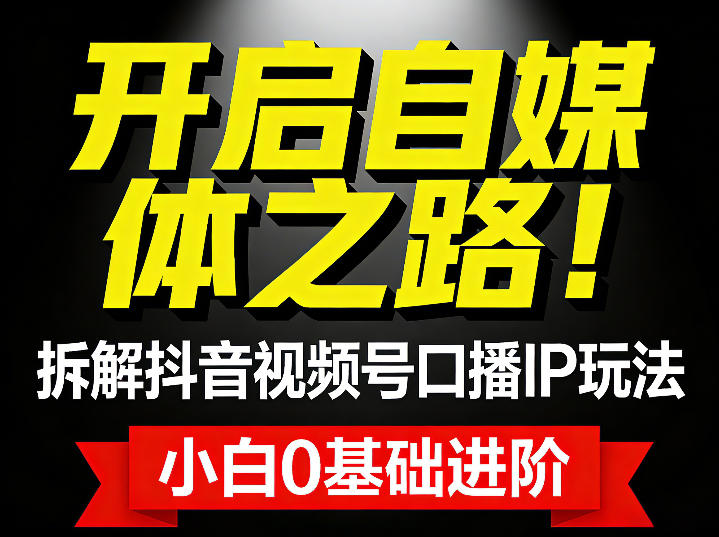 开启自媒体之路！拆解抖音视频号口播IP玩法，小白0基础进阶-网创百晓生