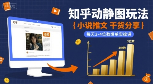 小说推文干货分享之知乎动静图玩法，每天3-4位数爆单实操课-网创百晓生