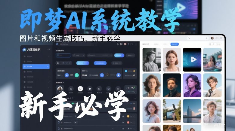 即梦AI系统教学，图片和视频生成技巧，新手必学-网创百晓生