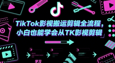 TikTok影视搬运剪辑全流程，小白也能学会从TK影视剪辑-网创百晓生