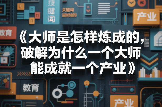 大师是怎样炼成的，破解为什么一个大师，能成就一个产业【电子书】-网创百晓生