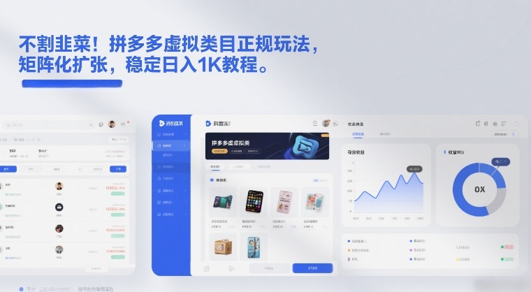 不割韭菜！拼多多虚拟类目正规玩法，矩阵化扩张，稳定日入1K教程【揭秘】-网创百晓生