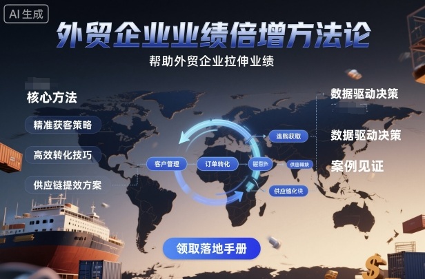 外贸企业业绩倍增方法论，帮助外贸企业拉伸业绩-网创百晓生