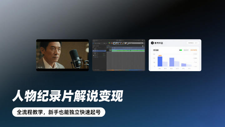 人物纪录片解说变现，全流程教学，新手也能独立快速起号-网创百晓生