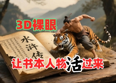 书本人物裸眼3D视频，新的玩法，流量超猛，保姆级教程-网创百晓生