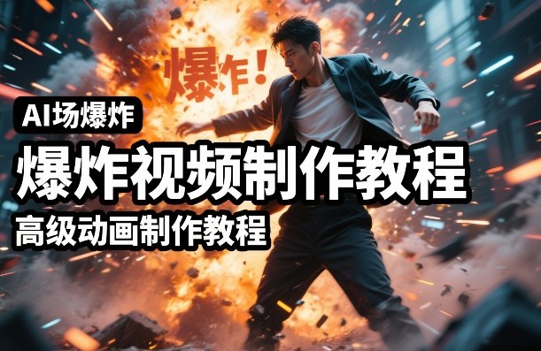 AI场景爆炸视频制作教程，利用人物实拍视频制作出高级的动画特效-网创百晓生