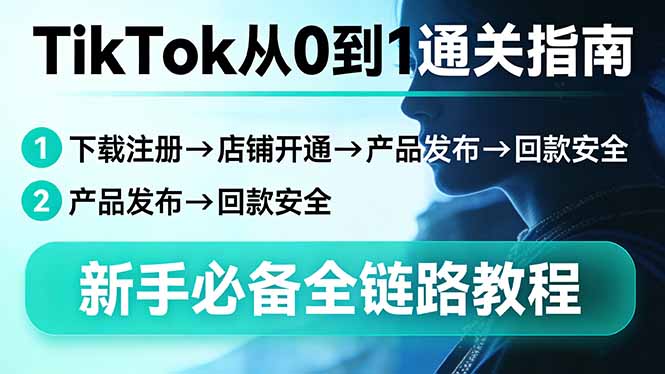 TikTok从0到1通关指南：下载注册→店铺开通→产品发布→回款安全，新手必备全链路教程-网创百晓生