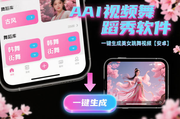 AI视频舞蹈秀软件，一键生成美女跳舞视频【安卓】-网创百晓生