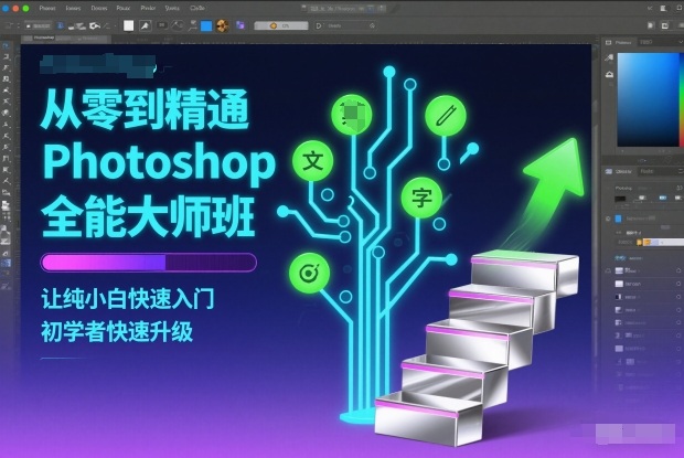 从零到精通Photoshop全能大师班，让纯小白快速入门，初学者快速升级-网创百晓生