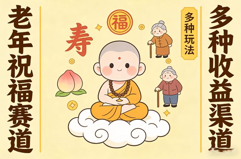 老年祝福赛道，漫画+小佛陀，多种玩法+多种收益渠道【附详细教程】-网创百晓生