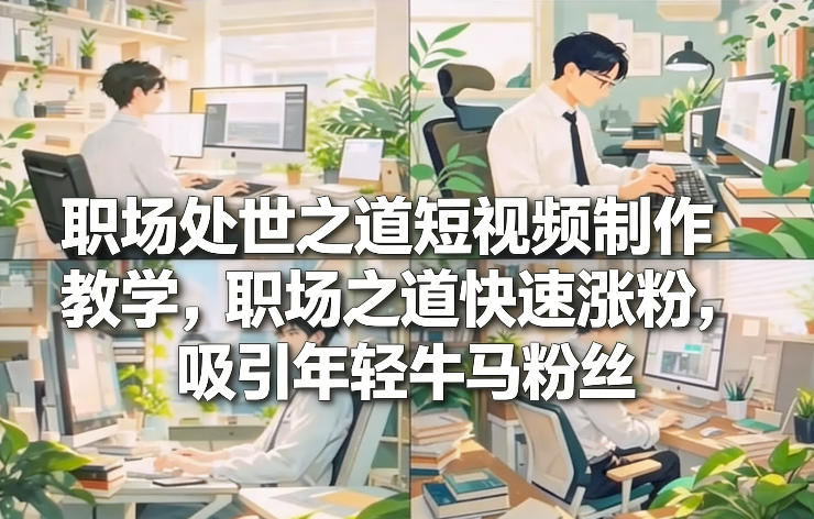 职场处世之道短视频制作教学，职场之道快速涨粉，吸引年轻牛马粉丝-网创百晓生