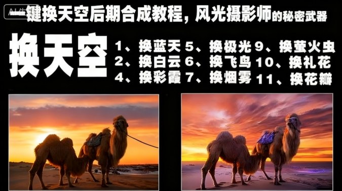 一键换天空后期合成教程，风光摄影师的秘密武器-网创百晓生