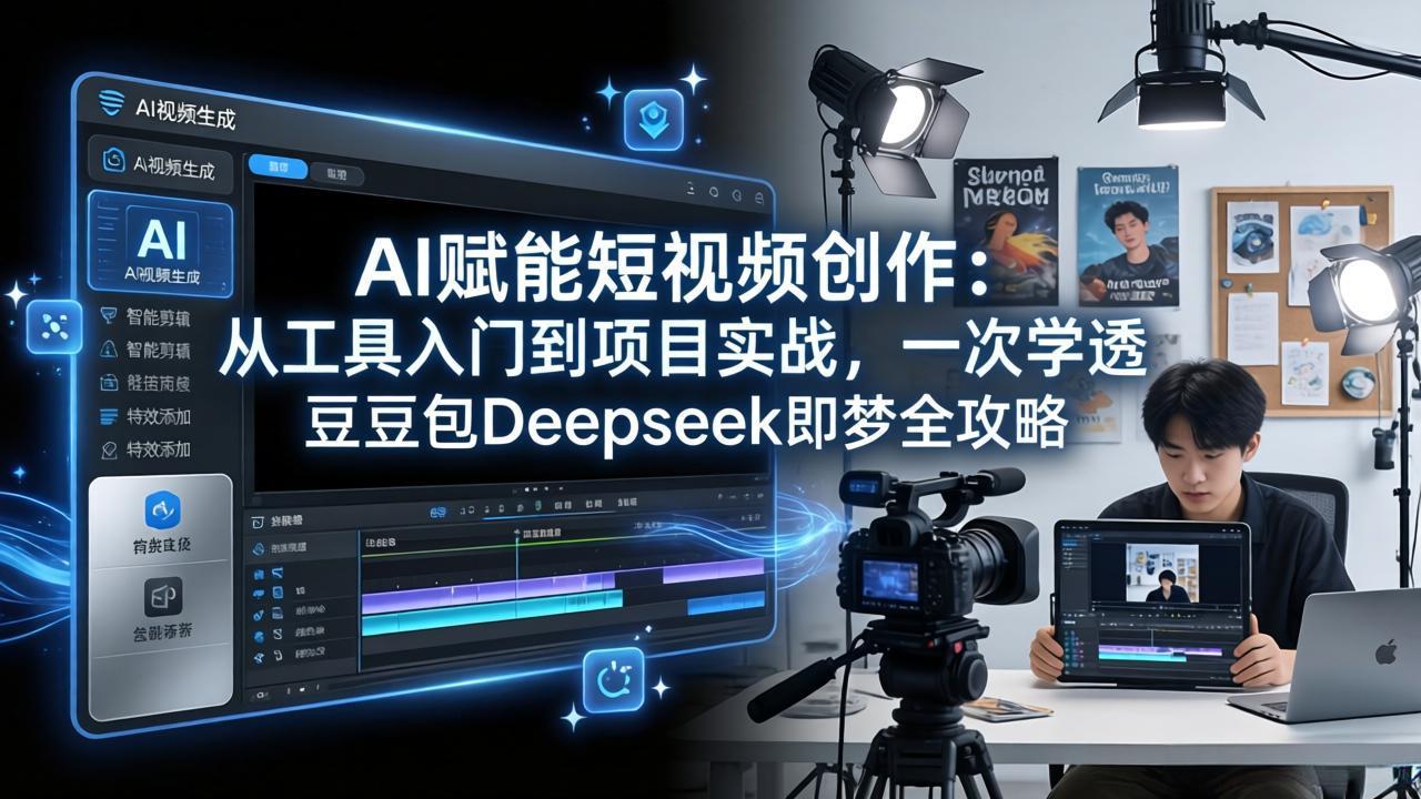 AI赋能短视频创作：从工具入门到项目实战，一次学透豆包Deepseek即梦全攻略-网创百晓生