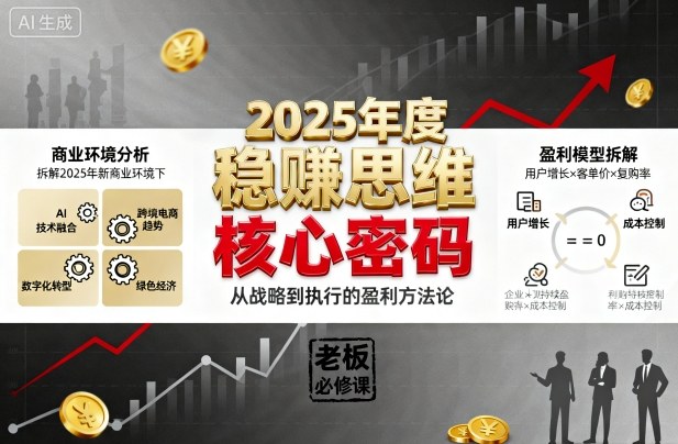 2025年度稳賺思维老板创业营,拆解2025年新商业环境下,企业实现持续盈利的核心密码-网创百晓生