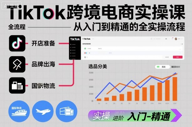 TikTok跨境电商实操课，从入门到精通的全实操流程-网创百晓生