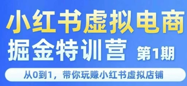 小红书虚拟电商掘金特训营第1期，从0到1，带你玩转小红书虚拟店铺-网创百晓生