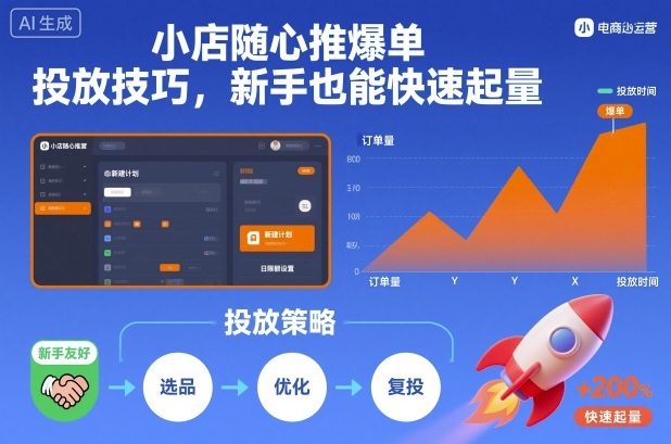 小店随心推爆单投放技巧，新手也能快速起量-网创百晓生