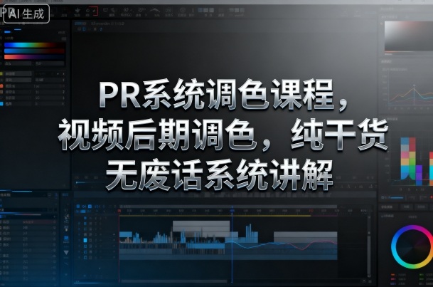 PR系统调色课程，视频后期调色，纯干货无废话系统讲解-网创百晓生