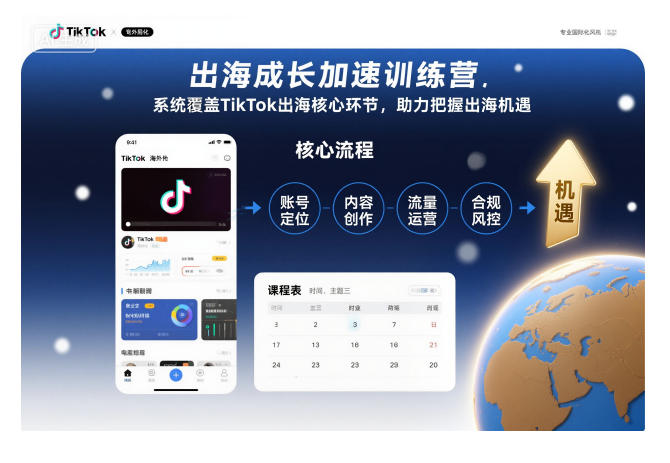 出海成长加速训练营，系统覆盖TikTok出海核心环节，助力把握出海机遇（更新）-网创百晓生