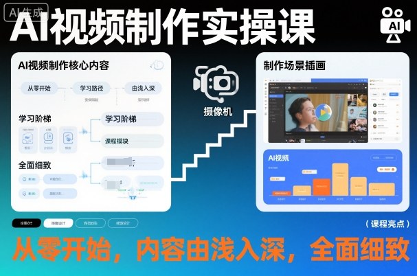 AI视频制作实操课,从零开始,内容由浅入深,全面细致-网创百晓生