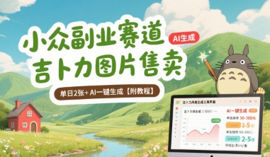 小众副业赛道 吉卜力图片售卖 单日2张+ AI一键生成【附教程】-网创百晓生