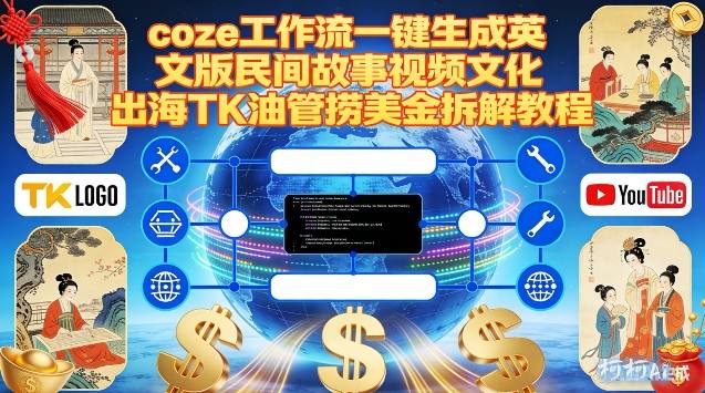 Coze扣子工作流一键生成英文版民间故事视频，文化出海TK油管捞美金拆解教程-网创百晓生