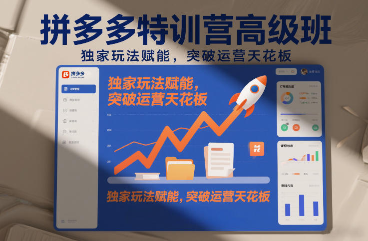 拼多多特训营高阶班，独家玩法赋能，突破运营天花板（更新26年3月19日）-网创百晓生