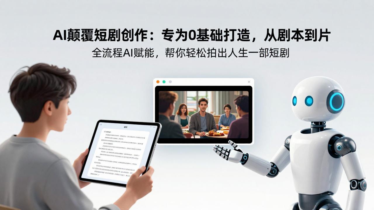 AI颠覆短剧创作：专为0基础打造，从剧本到成片全流程AI赋能，帮你轻松拍出人生第一部短剧-网创百晓生