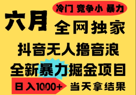 25年6月高爆抖音无人直播最新撸音浪掘金项目，小白可做，无脑日入1k+，门槛低可批量矩阵【揭秘】-网创百晓生
