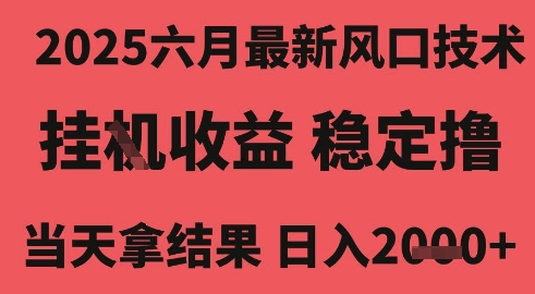 2025六月最新风口技术，无人挂G撸礼物，长期稳定 一个小时收益2k+，小白当天拿结果【揭秘】-网创百晓生