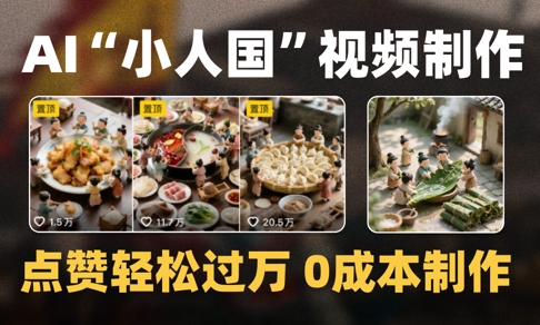 爆款1000W+播放微缩景观迷你小人国AI视频0成本制作全流程教学-网创百晓生