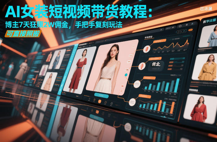 AI女装短视频带货教程：博主7天狂賺2W佣金，手把手复刻玩法，可直接照搬-网创百晓生